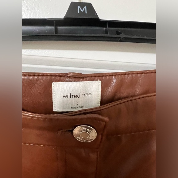 Aritzia Wilfred Brown vegan leather pants - Picture 3 of 3